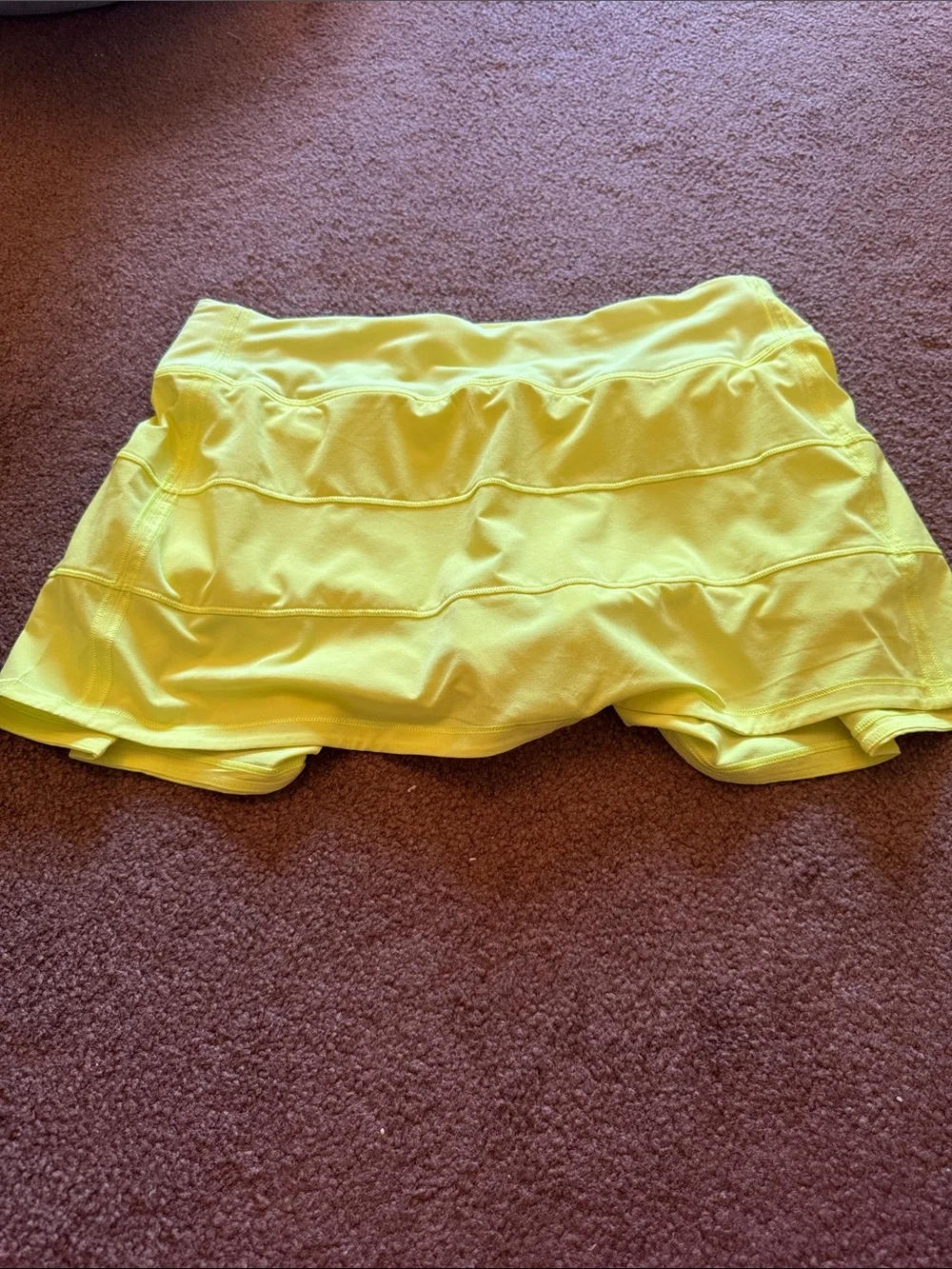 lululemon athletica Bright Yellow Tiered Skirt with shorts - Picture 5 of 6